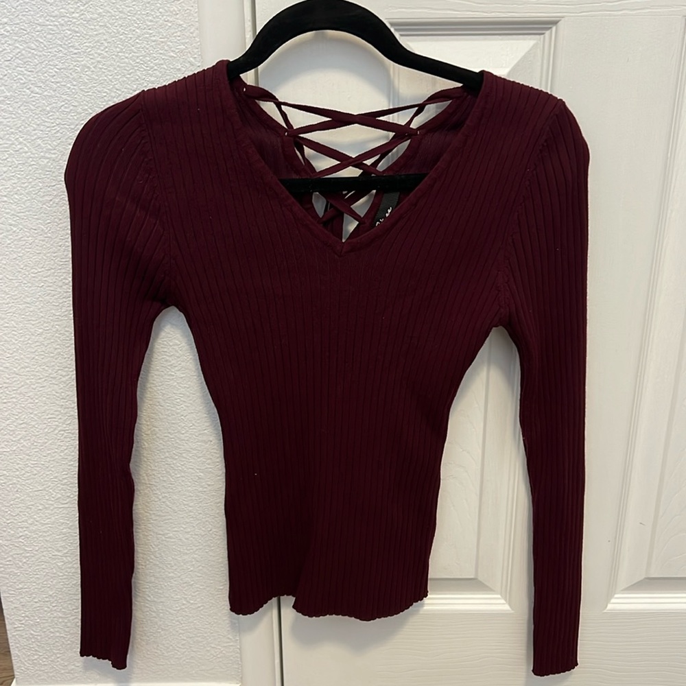 Love Tree Small Burgundy Long Sleeve